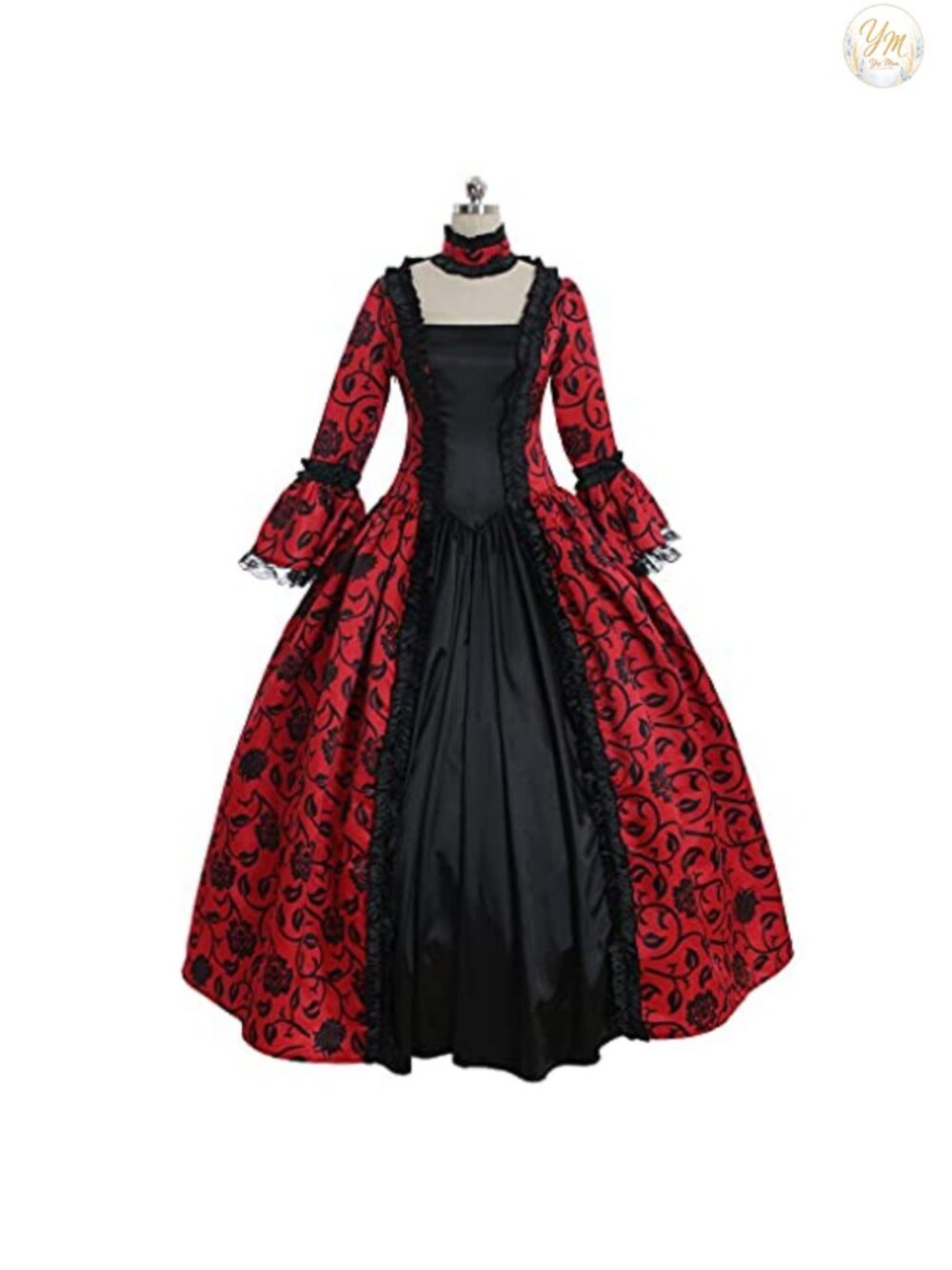 Women's Victorian Rococo Maiden Costume Dress And Choker Polyester Satin